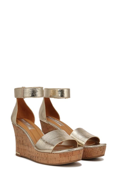 Clemens Ankle Strap Wedge Sandal in Gold