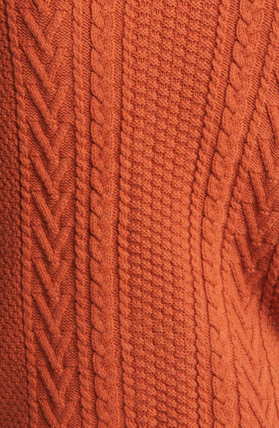 SCHOTT SCHOTT NYC HEAVYWEIGHT WOOL CABLE FISHERMAN SWEATER