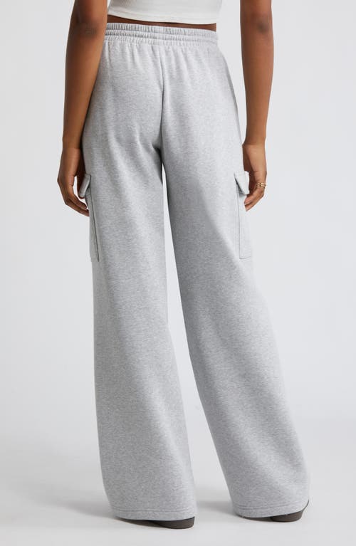 Shop Bp. Elastic Waist Wide Leg Fleece Cargo Pants In Grey Soft Heather