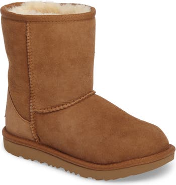 UGG Kids Classic II Short Cuff Boots 5251 Brown Sheepskin Big Kids Size 2  SD4