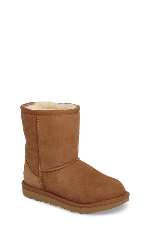 UGG(r) Kids' Classic Short II Water Resistant Genuine Shearling Boot in Chestnut Brown
