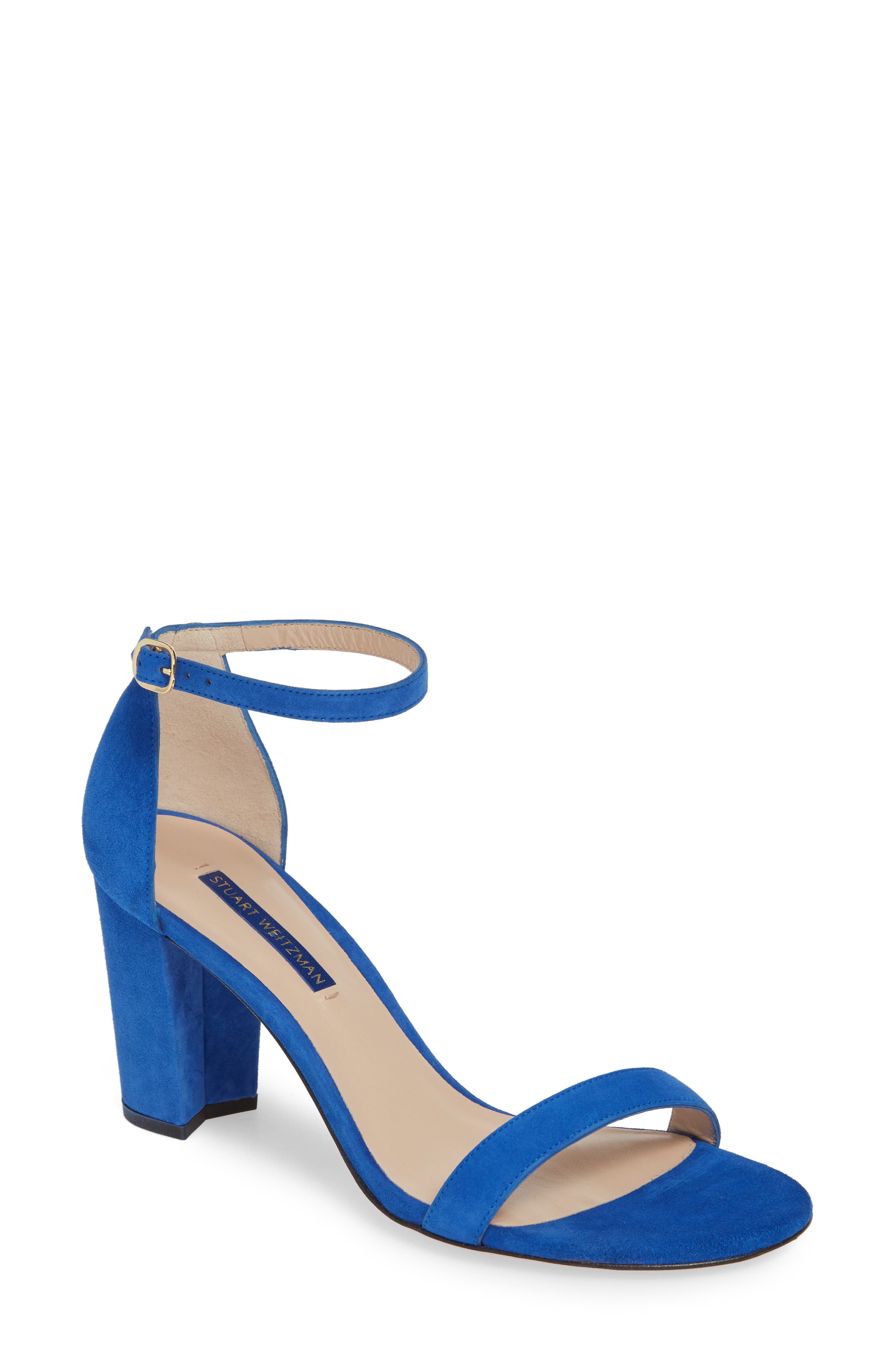 Stuart Weitzman Nearlynude Ankle Strap Sandal, Blue