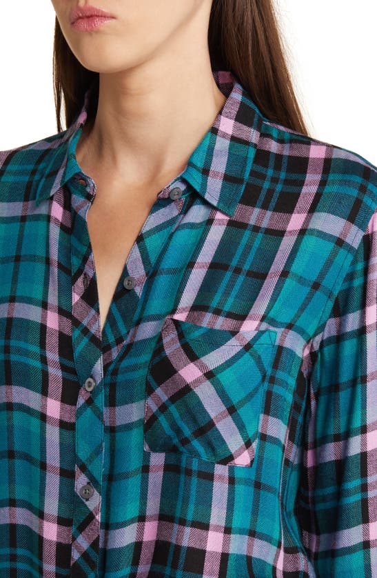 Shop Rails Hunter Button-up Shirt In Aqua Lilac