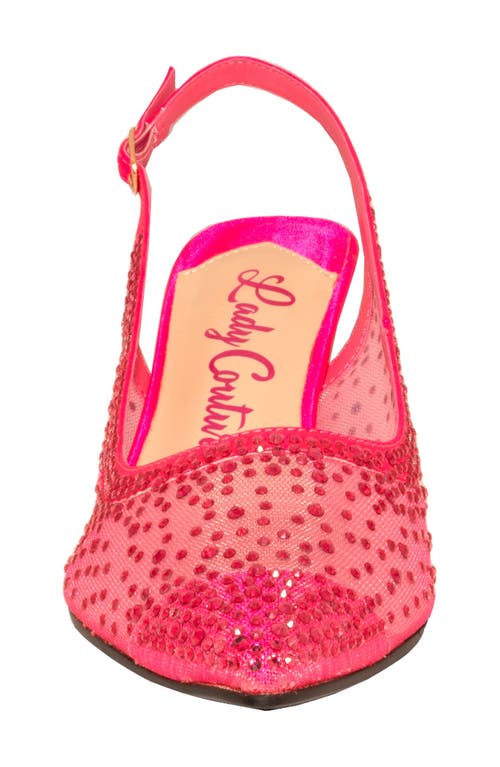 Lady Couture Lola Embellished Pointed Toe Slingback Pump In Fuchsia