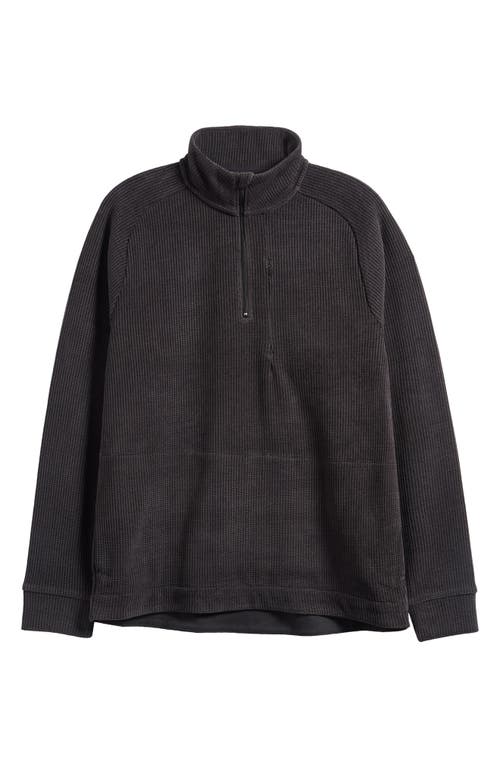 Zella Ridge Brushed Fleece Quarter Zip Pullover in Black 