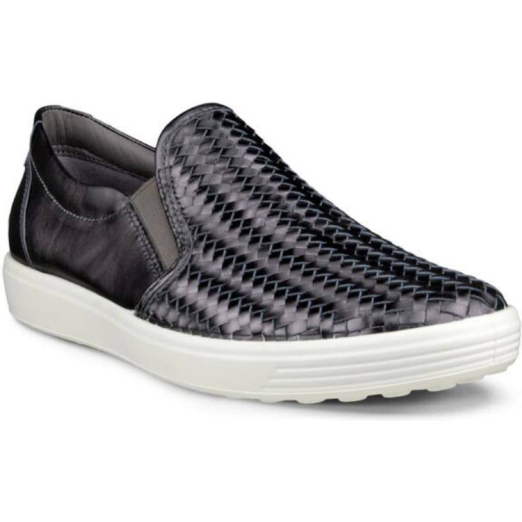 Ecco Women's Soft 7 Woven Slip-on Sneakers In Silver Heavy