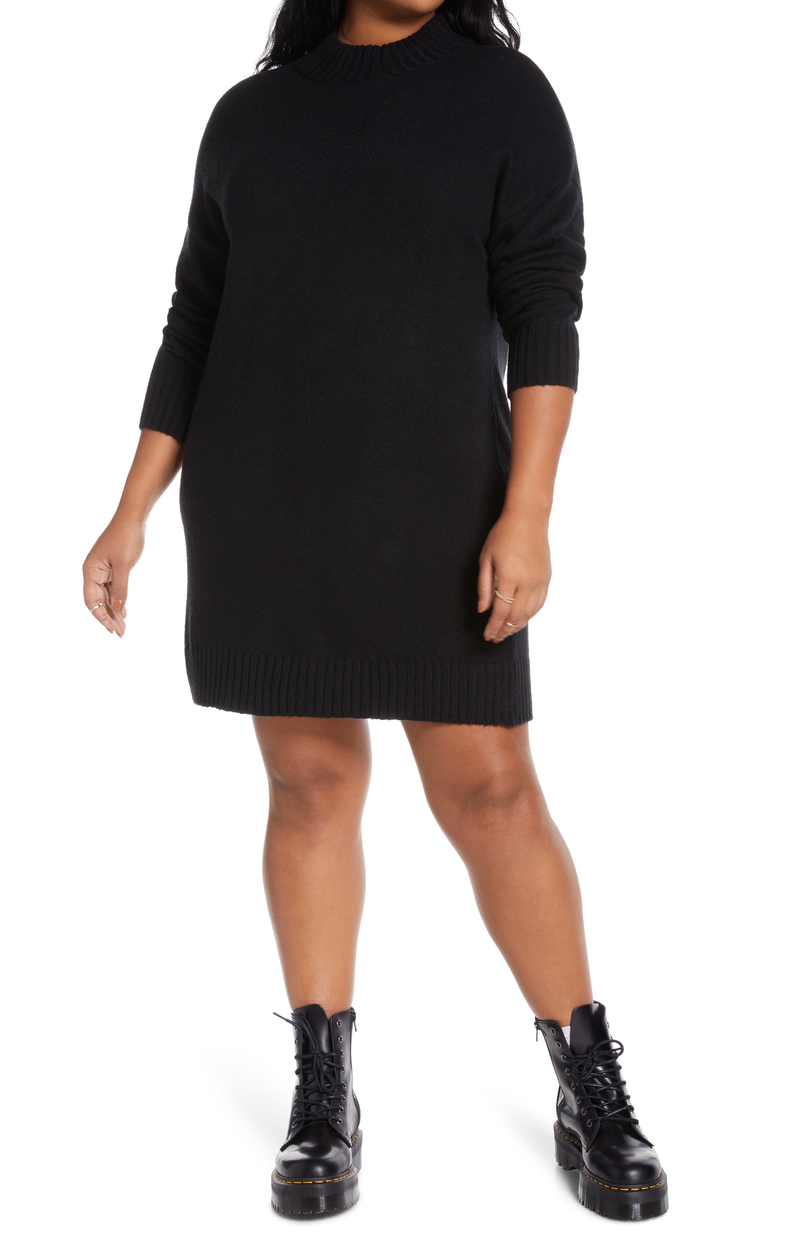 plus black sweater dress