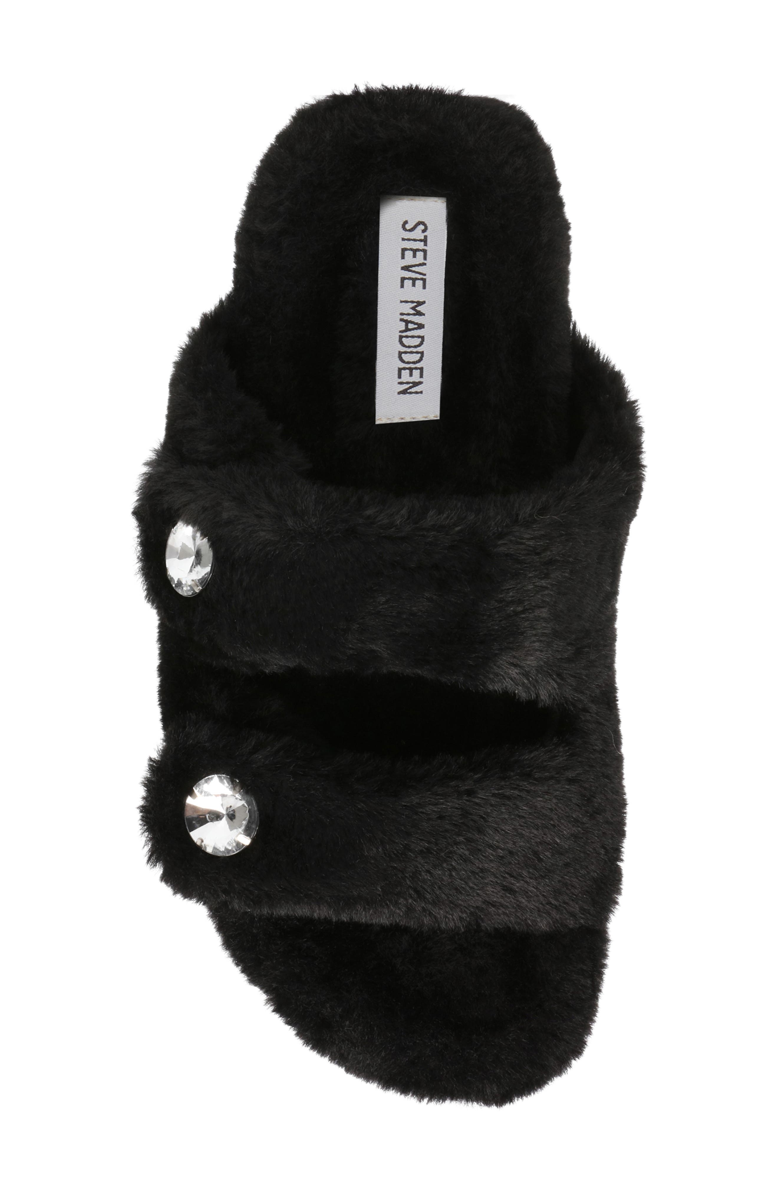steve madden cuddle faux fur slipper