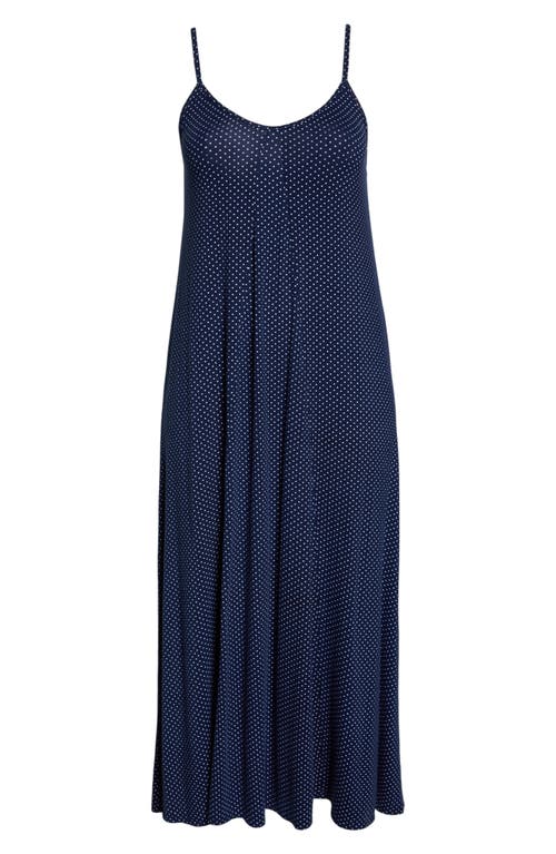 Shop Loveappella Loveapella Maxi Slipdress In Navy/ivory