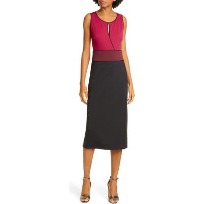 Dvf Joanne Colorblock Sleeveless Sheath Dress, Black