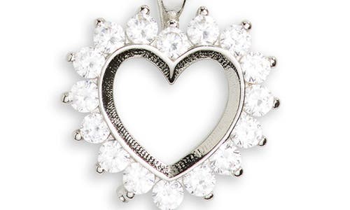 Shop Nordstrom Rack Cubic Zirconia Open Heart Pendant Necklace In Clear- Silver