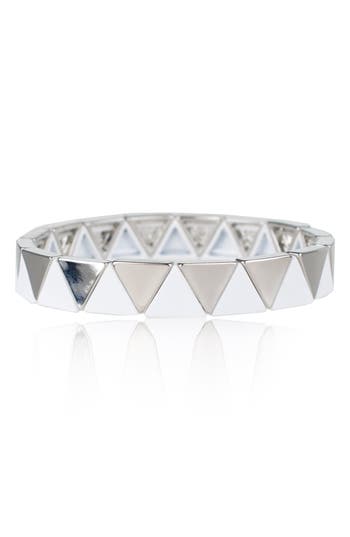 Shop Jardin Triangle Stretch Bracelet In White/silver