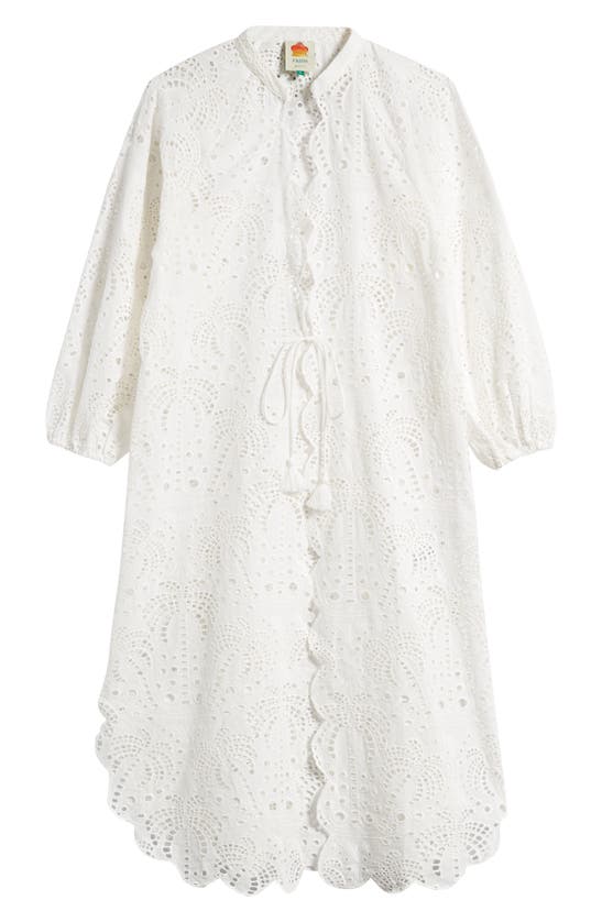 Shop Farm Rio Laise Cotton Eyelet Cover-up Dress In White