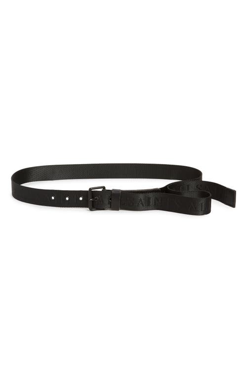 AllSaints Webbing Belt in Black at Nordstrom, Size Medium