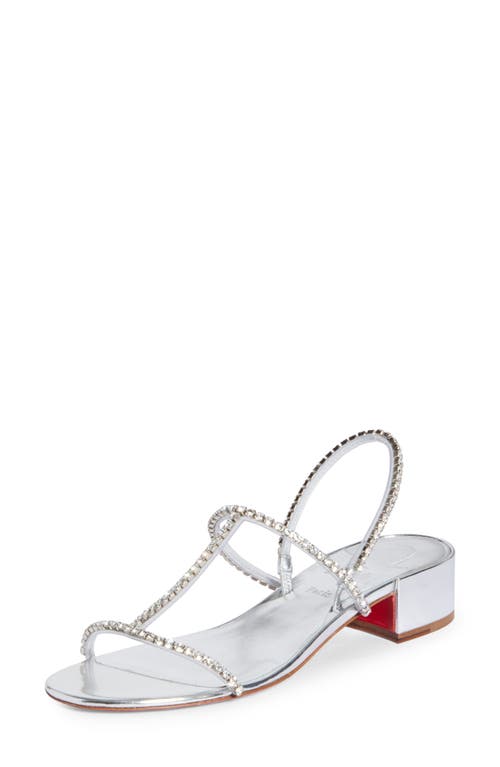 Christian Louboutin Iza Queen Crystal Embellished Sandal In Silver/crystal
