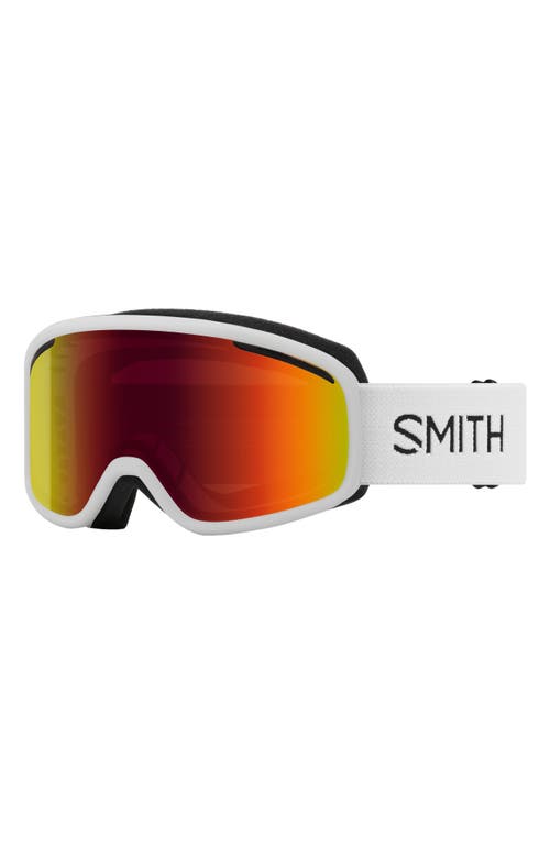 Smith Vogue 154mm Snow Goggles In White/red Sol-x Mirror