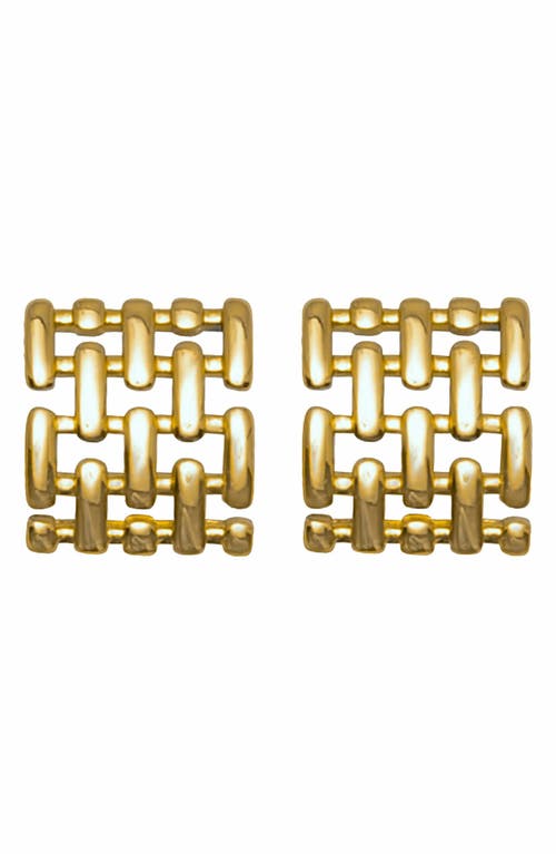 Vesper Grid Earrings in Gold