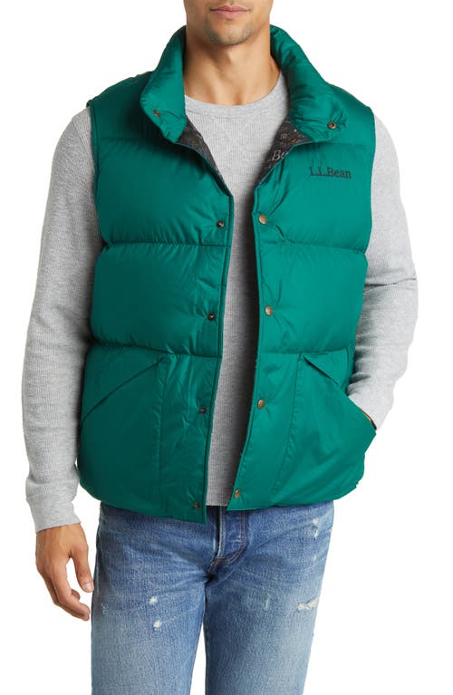 L.l.bean Bean's Trail Model Down Vest '82 In Emerald Spruce