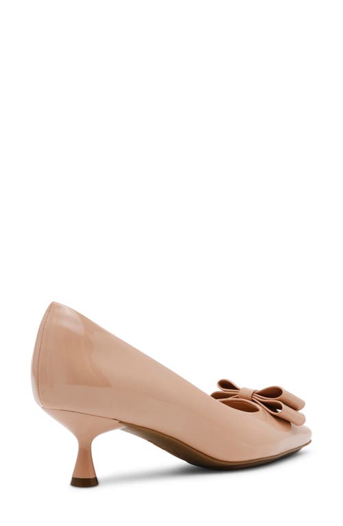 Shop Anne Klein Theresa Bow Pump In Beige Patent