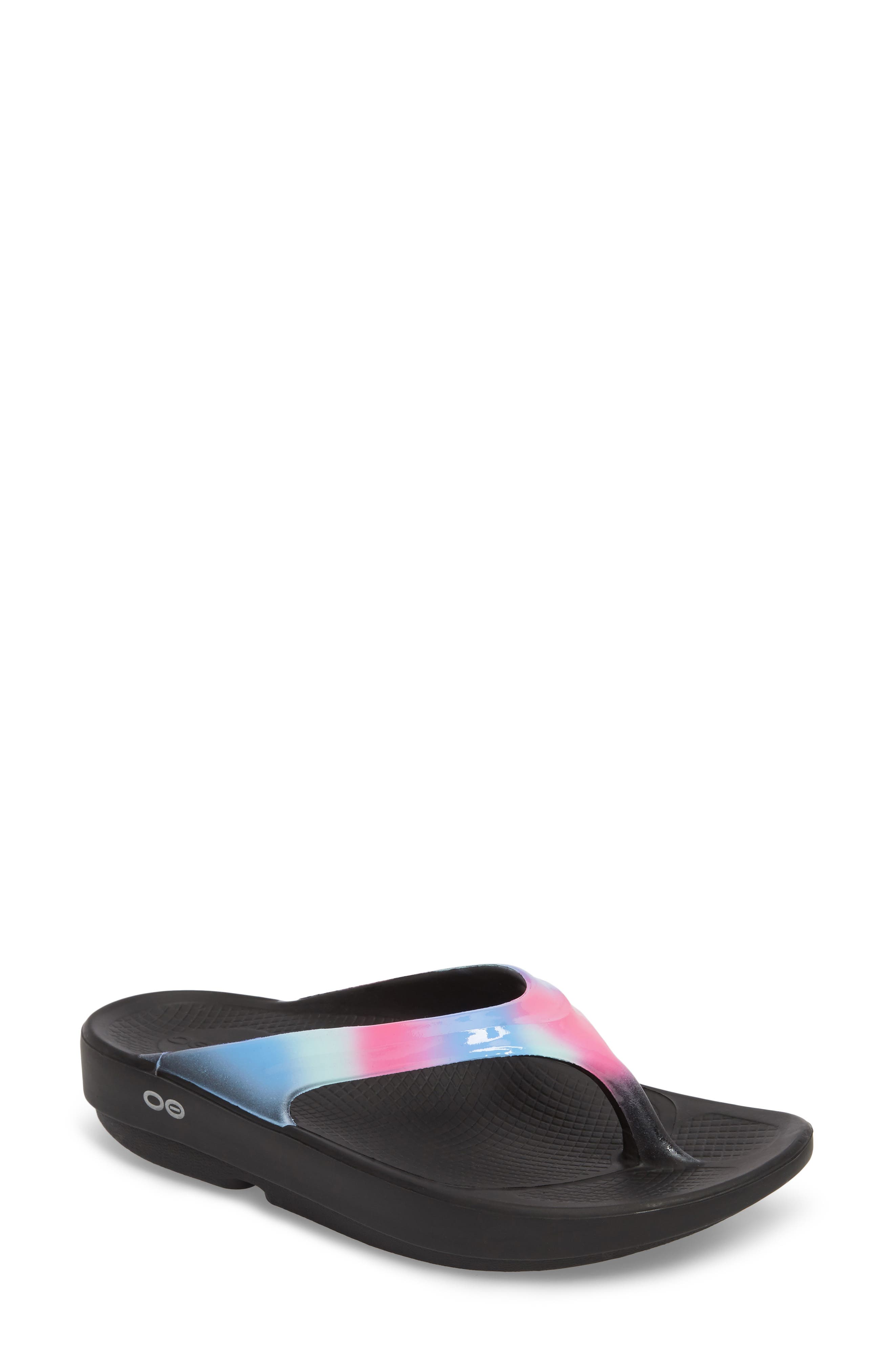 women's oofos oolala luxe recovery sandal