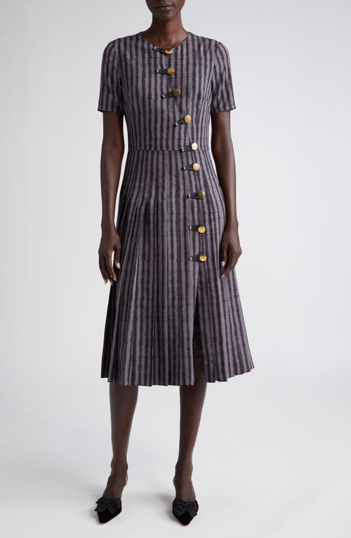 Altuzarra Myrtle Stripe Crepe Midi Dress in Truffle at Nordstrom, Size 4 Us