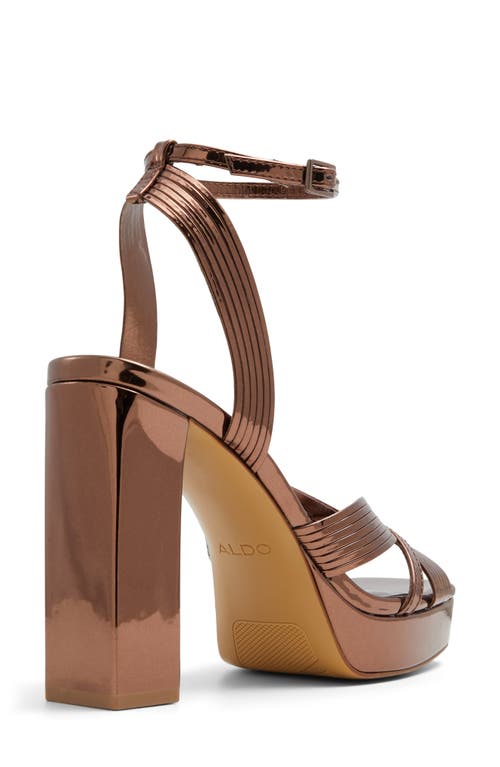 Shop Aldo Nadie Ankle Strap Platform Sandal In Bronze