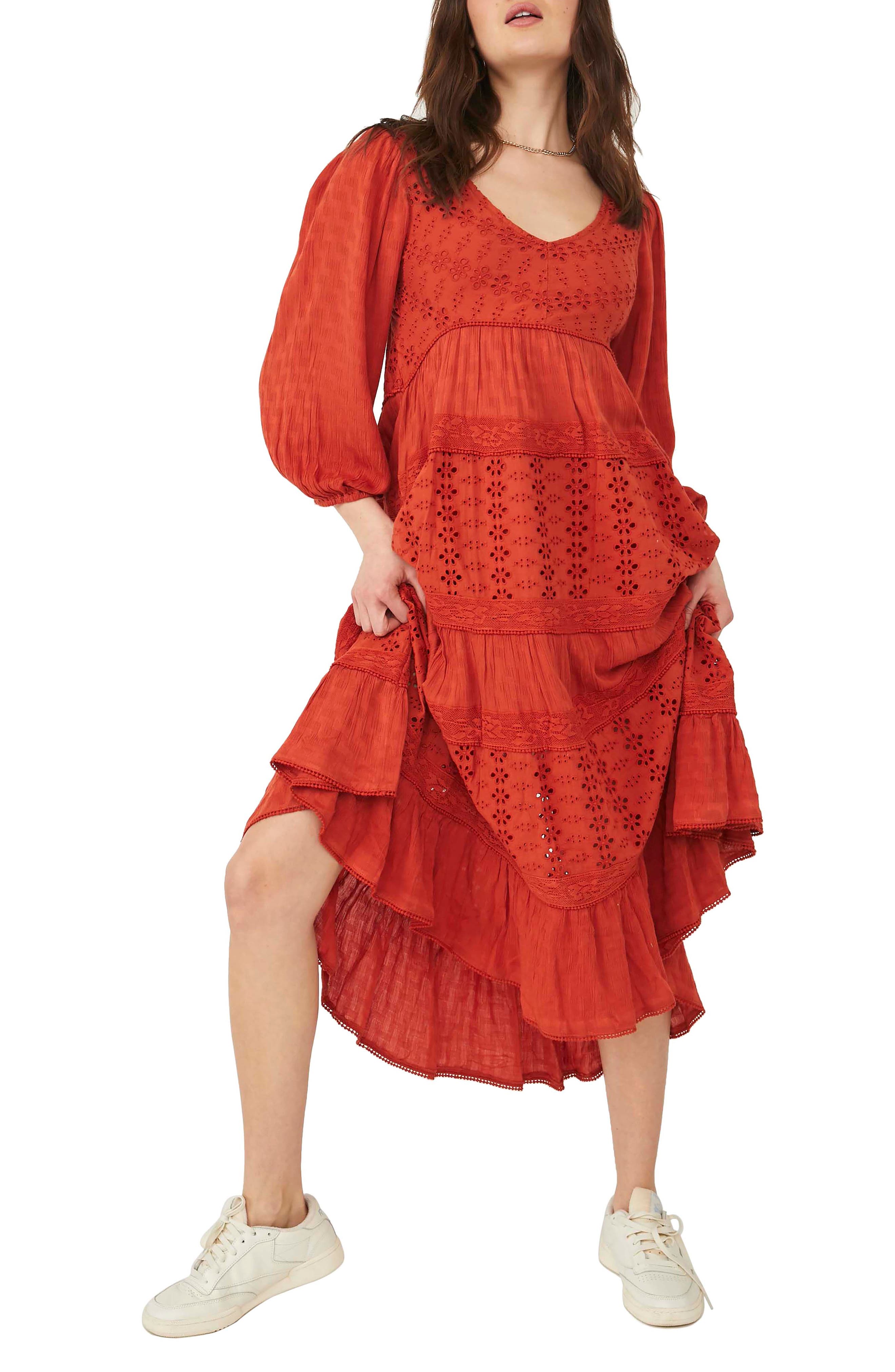 free people red dress