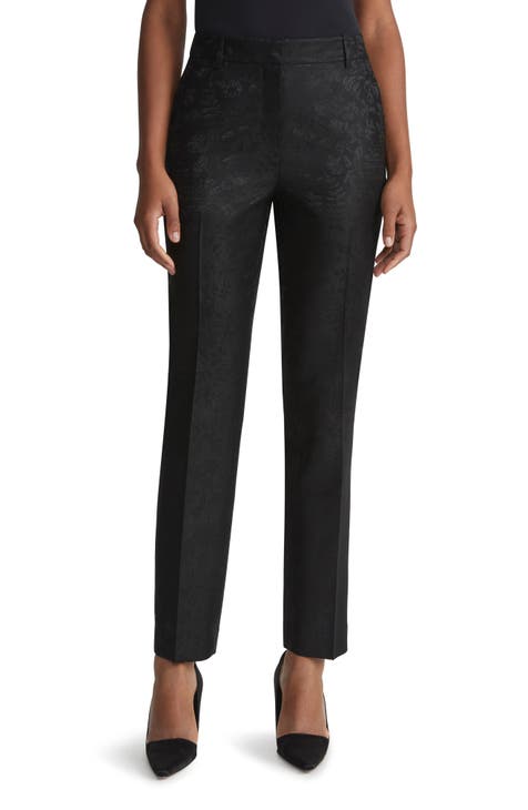 Calvin Klein Black & White Print Work Pants Size 10 Small Women Designer  Bottom