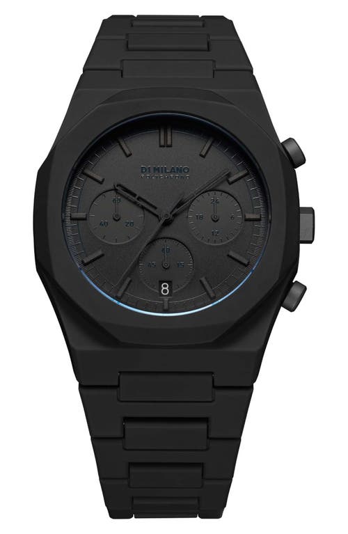 D1 Milano Ens Black D1-phbjsh Polychrono Shadow Polycarbonate Quartz Watch In Black