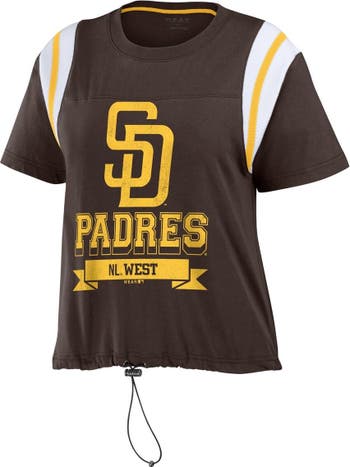 Women's Wear by Erin Andrews Brown San Diego Padres Cinched Colorblock T-Shirt Size: Small