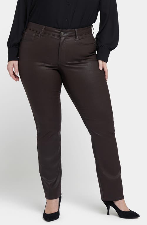 Shop Nydj Marilyn Straight Leg Jeans In Coffee Bean Coated