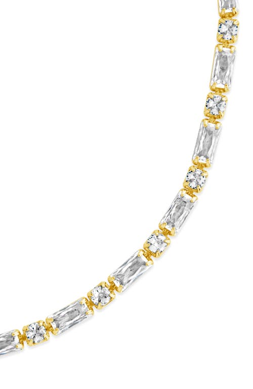 Sterling Forever Georgia Cubic Zirconia Tennis Bracelet In Gold