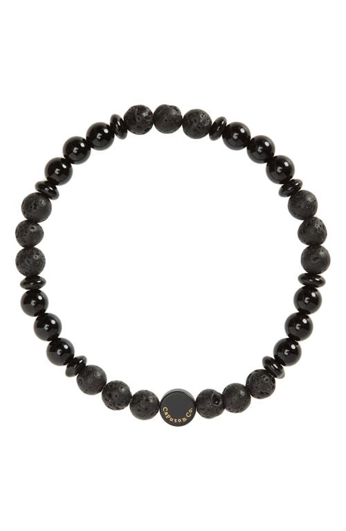 Men's Ubud Stretch Bracelet in Black Onyx /Lava