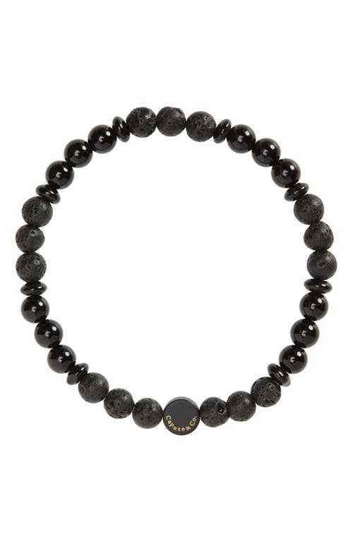 Shop Caputo & Co Ubud Stretch Bracelet In Black Onyx/lava