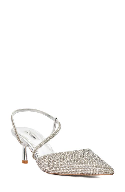 Dune London Competitive Slingback Pointed Toe Pump in Silver 