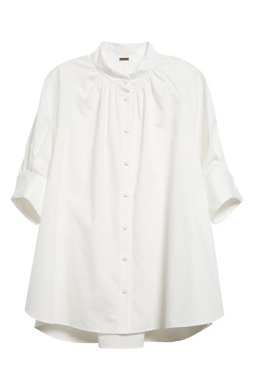 Cotton Poplin Button-Up Shirt in Vanilla