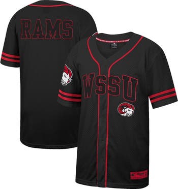 Men's Colosseum Black Winston-Salem State Rams Free Spirited Mesh Button-Up Baseball Jersey Size: Extra Large