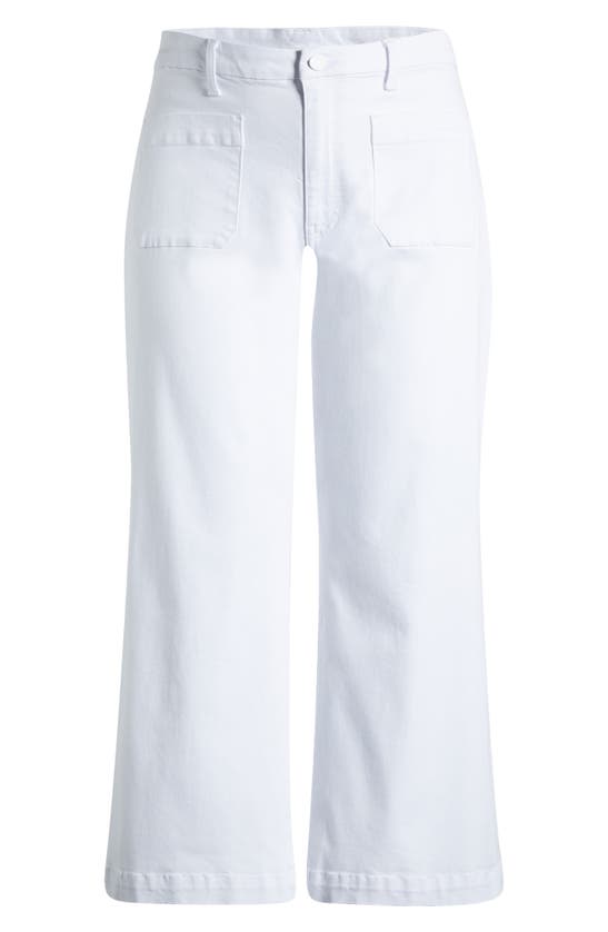 Shop Kut From The Kloth Meg Patch Pocket High Waist Ankle Wide Leg Jeans In Optic White