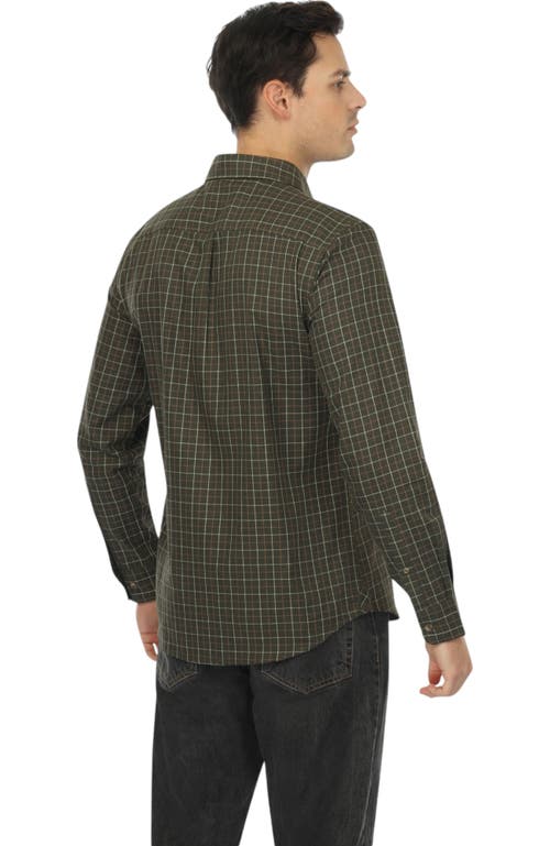 Vustra Cypress Shadows Plaid Button-down Shirt In Green