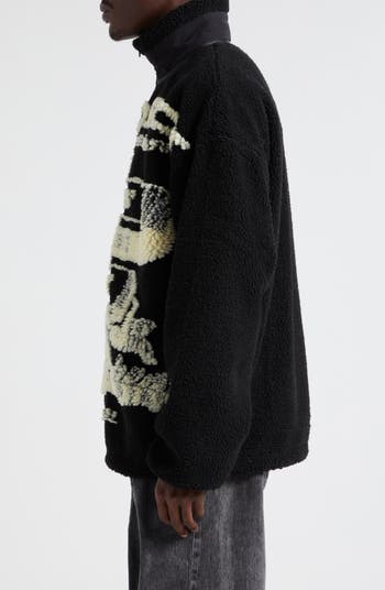 Paris' Best Jacquard Fleece Jacket Black/Off White