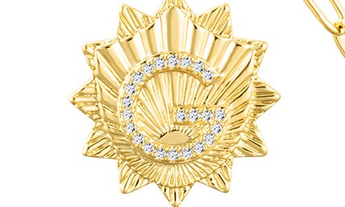 Adornia Initial Cz Pendant Toggle Necklace In Gold-g