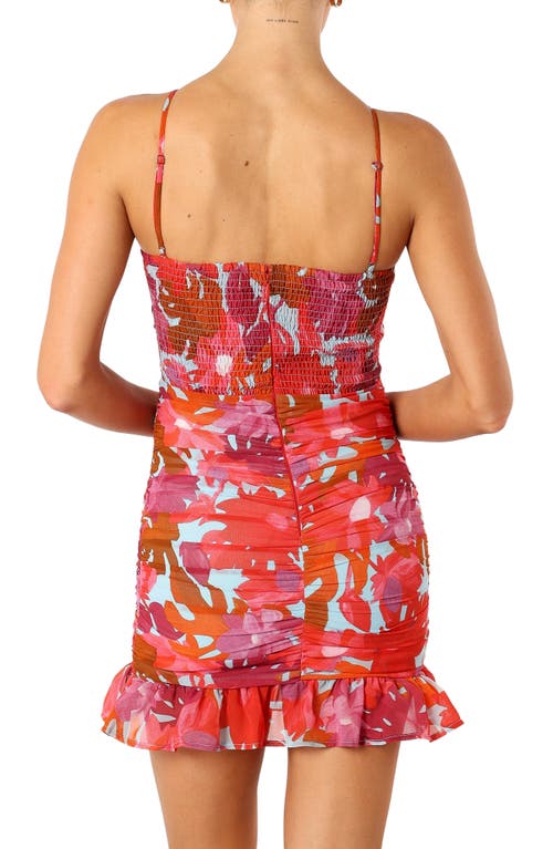 Petal And Pup Petal & Pup Zuri Floral Ruched Rosette Minidress In Red