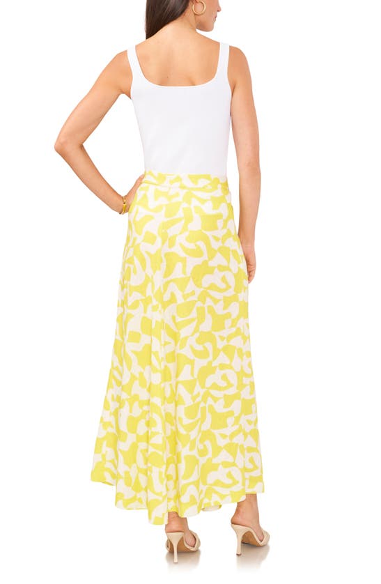 Shop Vince Camuto Center Seam Linen Blend A-line Skirt In Bright Lemon