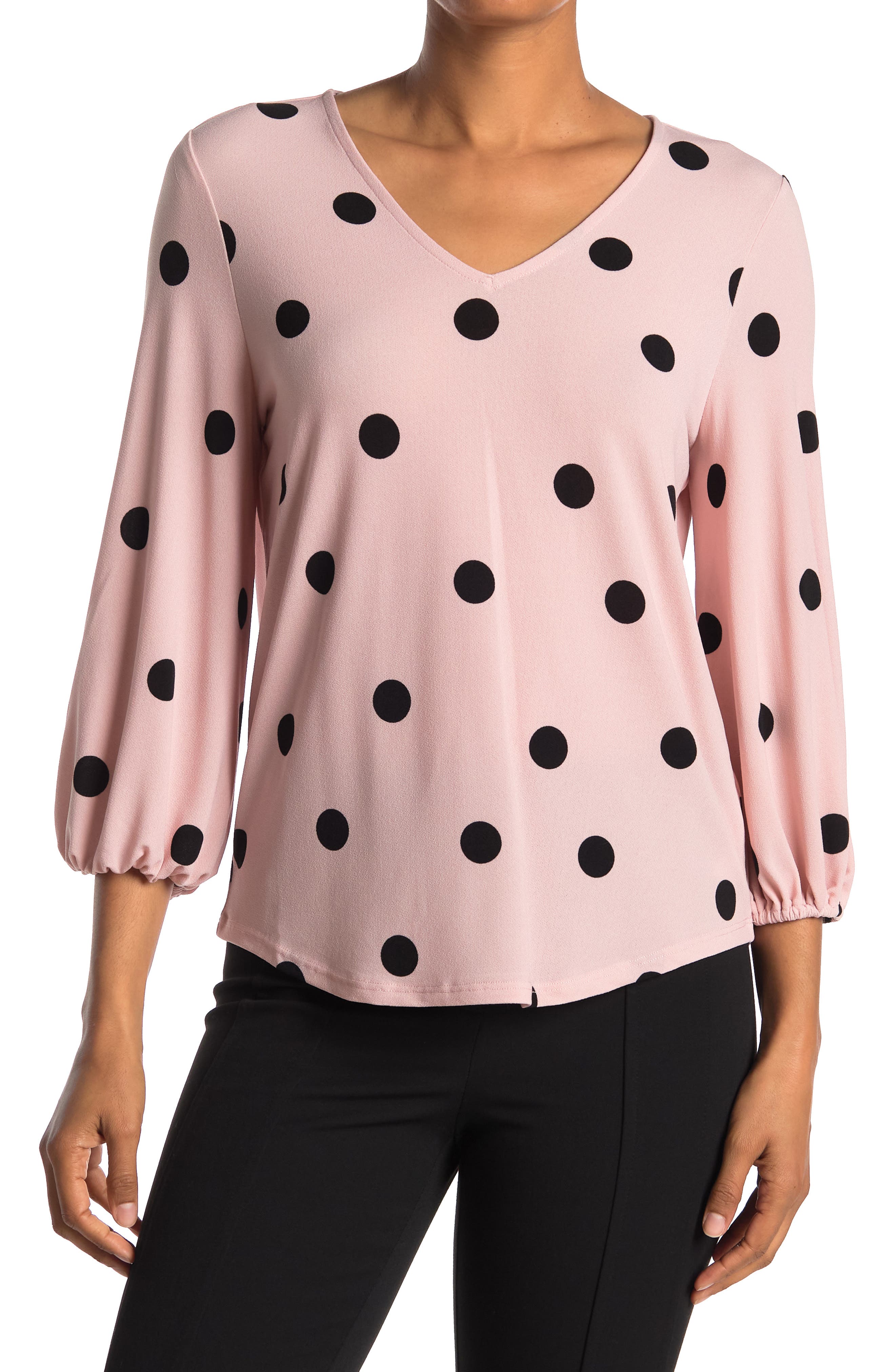 Adrianna Papell Polka Dot Printed Blouse In Open Miscellaneous13