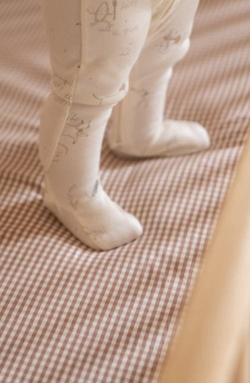 Pehr Gingham Organic Cotton Crib Sheet In Thistle