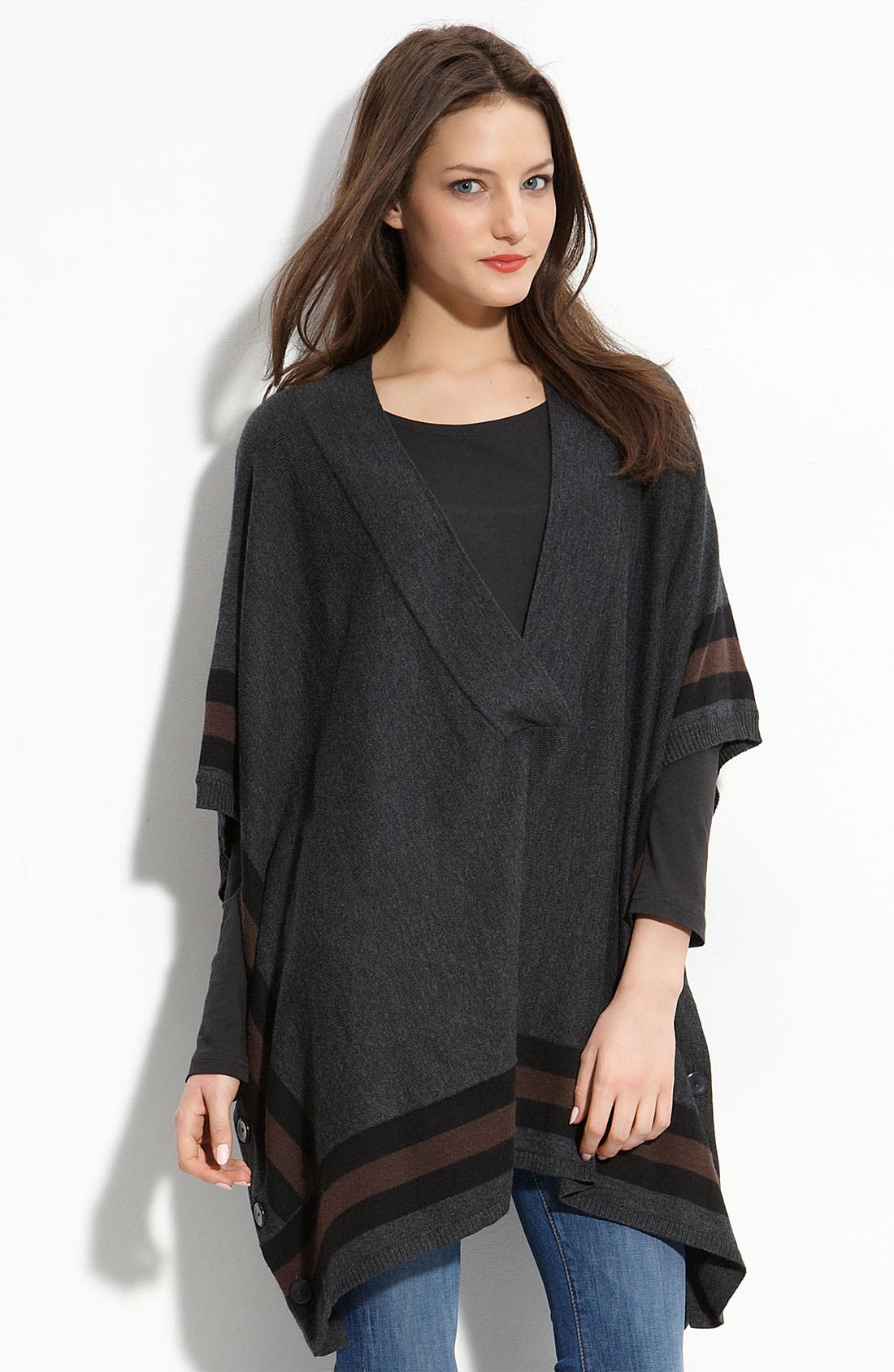 Hinge® Stripe Oversized Poncho | Nordstrom