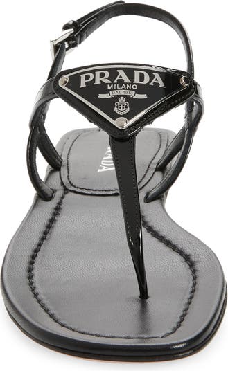 Prada triangle-logo Padded Sandals - 39