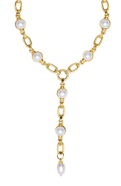 Freshwater Pearl Station Y-Necklace in White