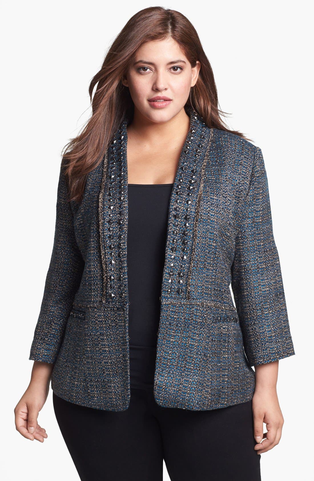 Sejour Embellished Tweed Jacket (Plus Size) Nordstrom