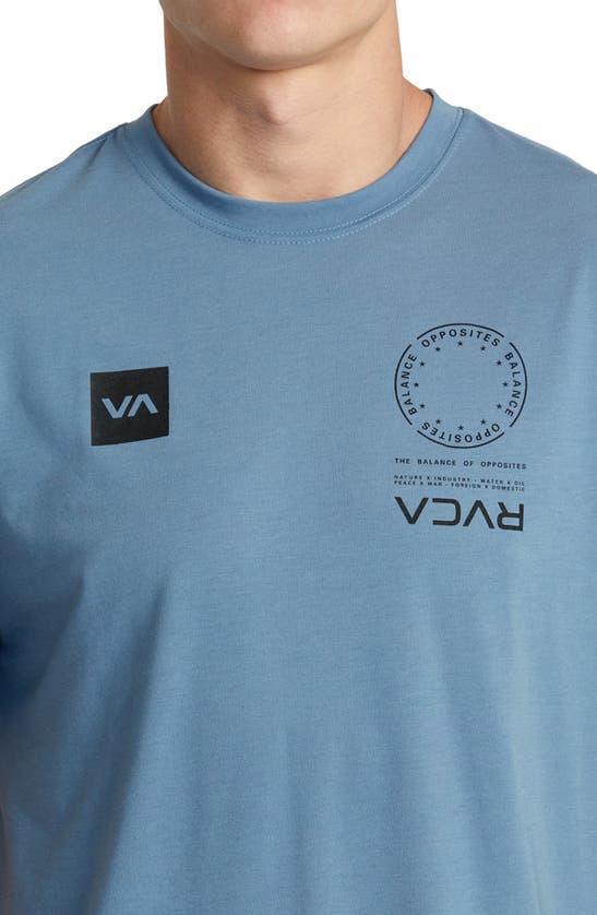 Shop Rvca Va Mark Performance Graphic T-shirt In Blue Tack